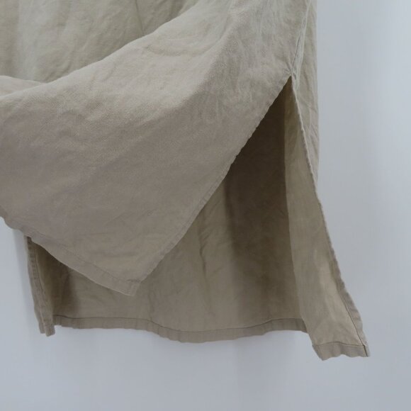 Outfit JPR Womens Large Solid Beige Pure Linen Skirt Drawstring Waist Lagenlook - Picture 8 of 15